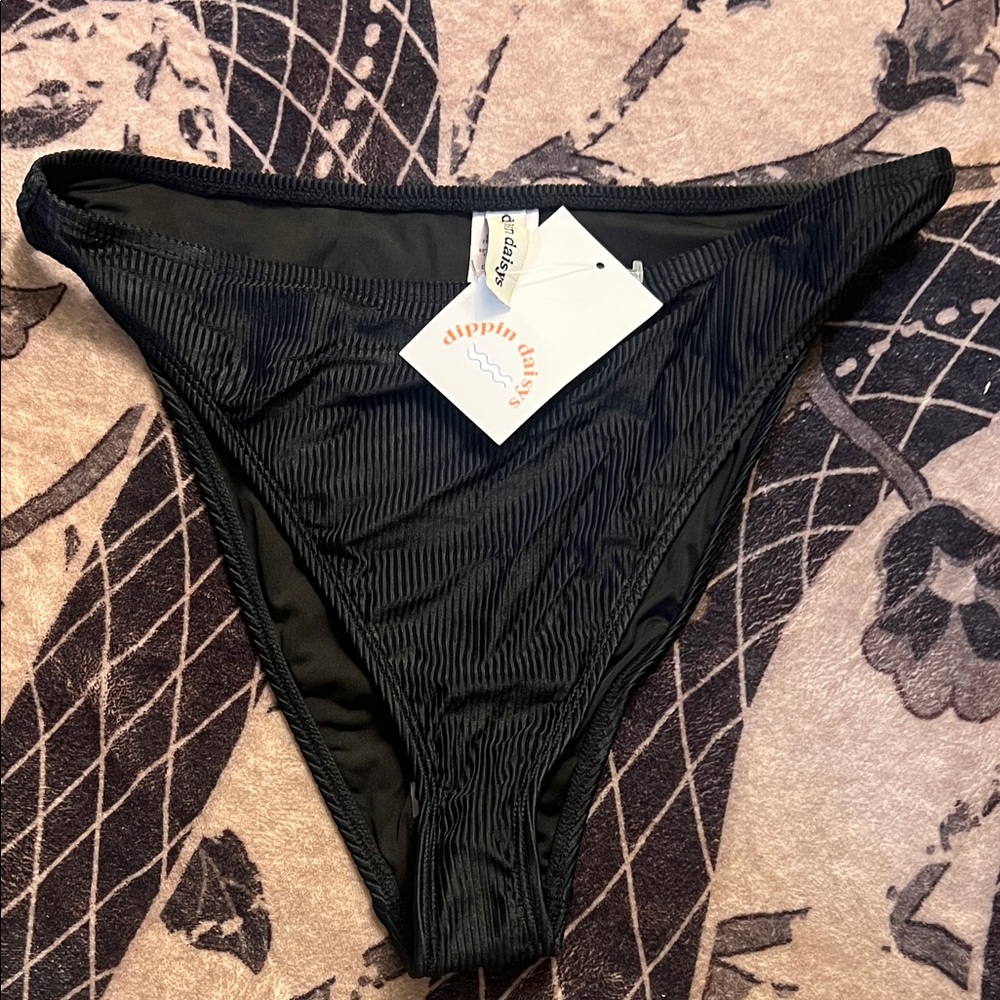 Dippin' Daisy's Black Ribbed Bikini Bottom